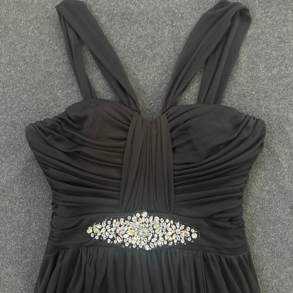 Black jeweled long dress